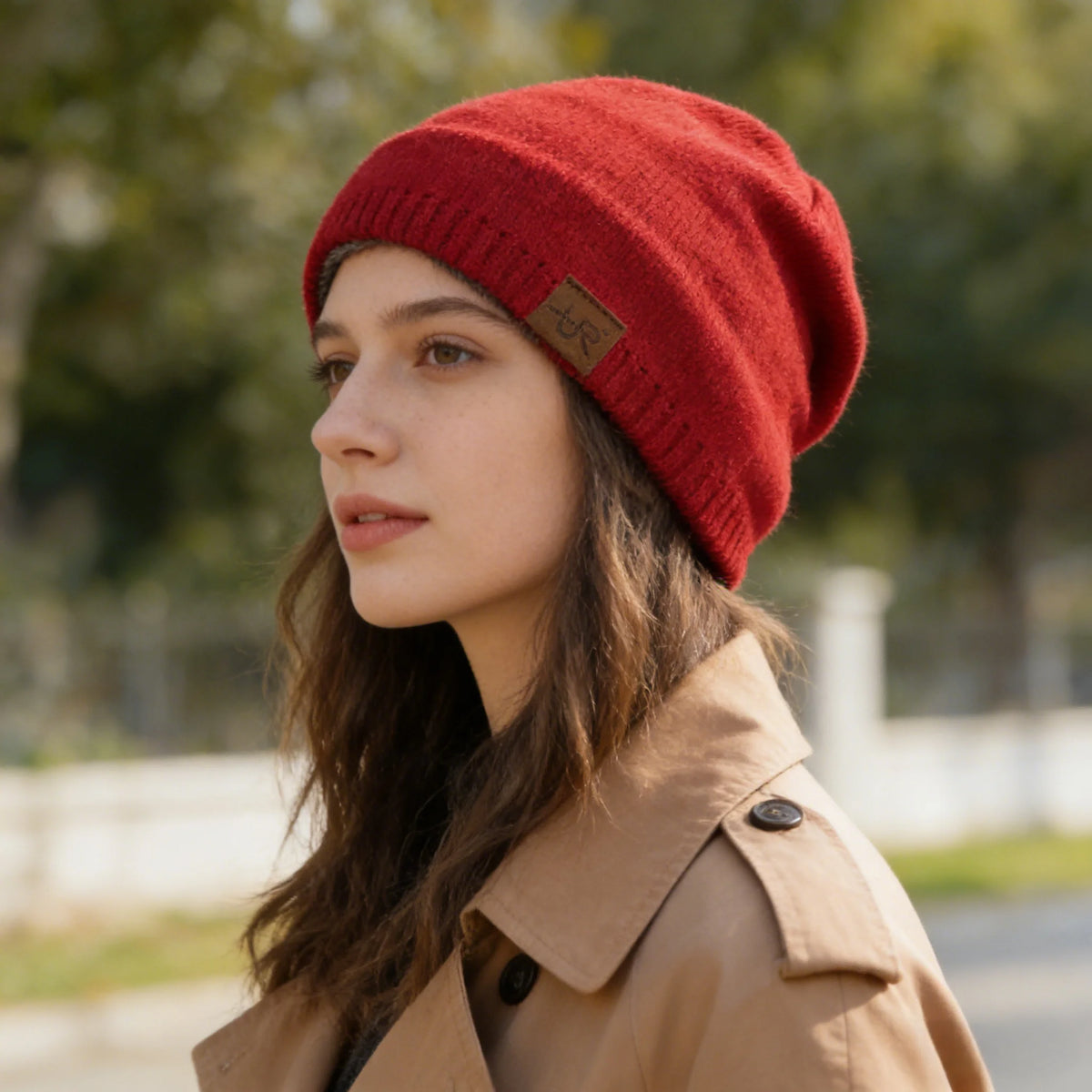 Fleece-Lined Knit Beanie, Unisex Winter Hat