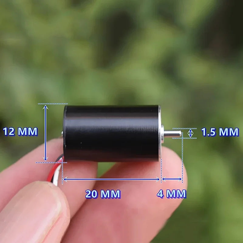1220 Mini 12mm*20mm 3-Phase Inner Rotor Brushless Motor DC 7.2V 43600RPM High Speed Power Ball Bearing DIY RC Car Boat Model