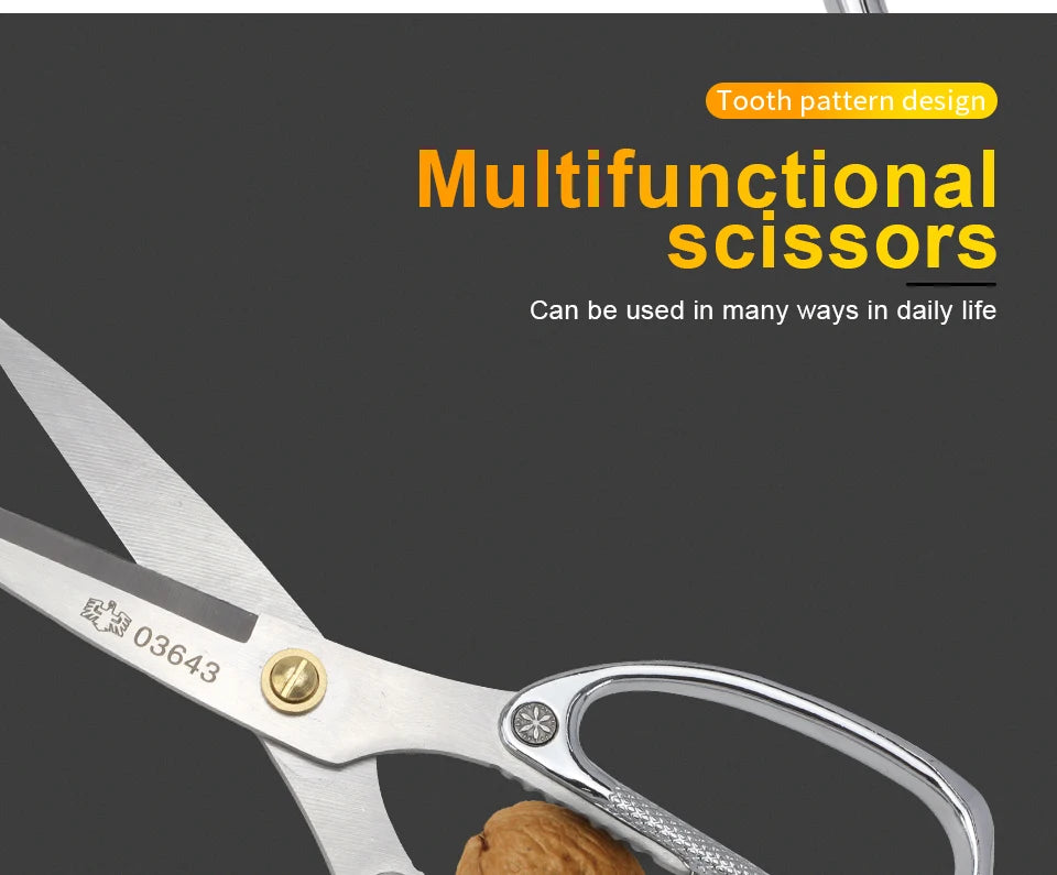 BESTIR Multifunction Scissor Industrial Zinc Alloy Professional Kitchen Scissors Sewing Tailor Scissor Food Cloth Cutting Tool