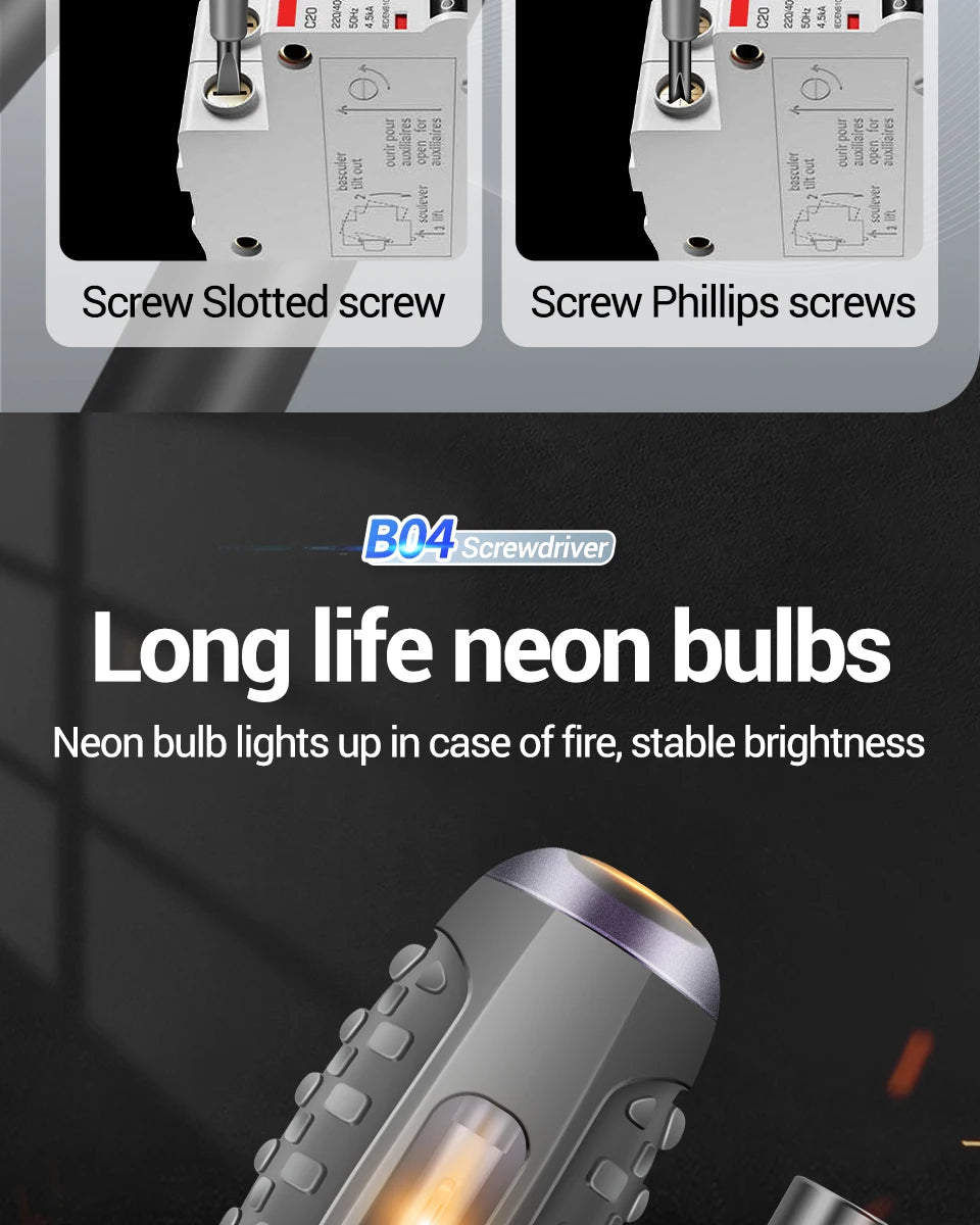 ANENG B04 Slotted/Phillips Screwdriver Induction Detector Pen Neon Bulb Indicator Meter Non-contact Test Voltage Tester Tools