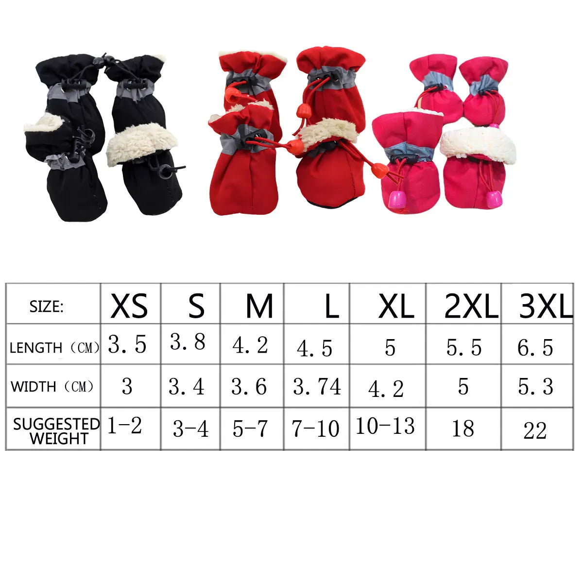 Fleece Dog Snow Booties - Reflective Anti-Slip Pet Winter Shoes - photo 6