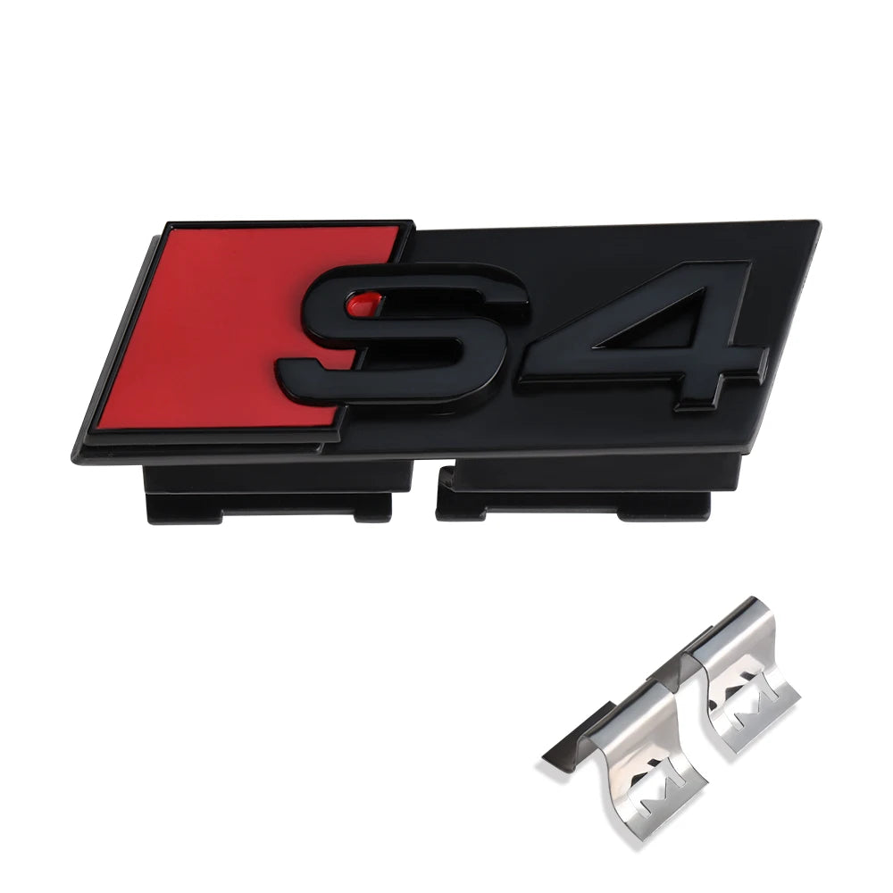 1pc ABS Car Styling Grill Front Hood Badge Grille Emblem Buckle Decoration For Audi S3 S4 S5 S6 S7 Logo Sticker Auto Accessories