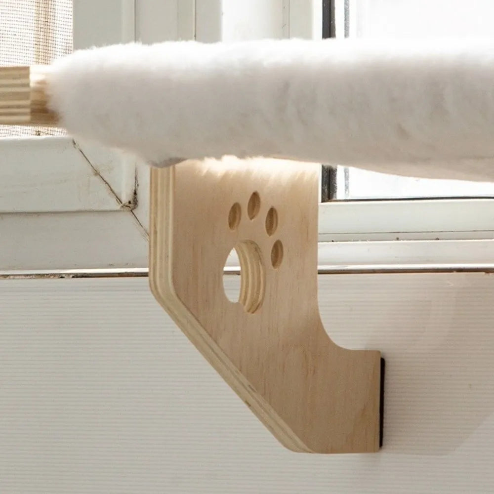 Wooden Frame Cat Window Hammock - Detachable Hanging Cat Bed – photo 5