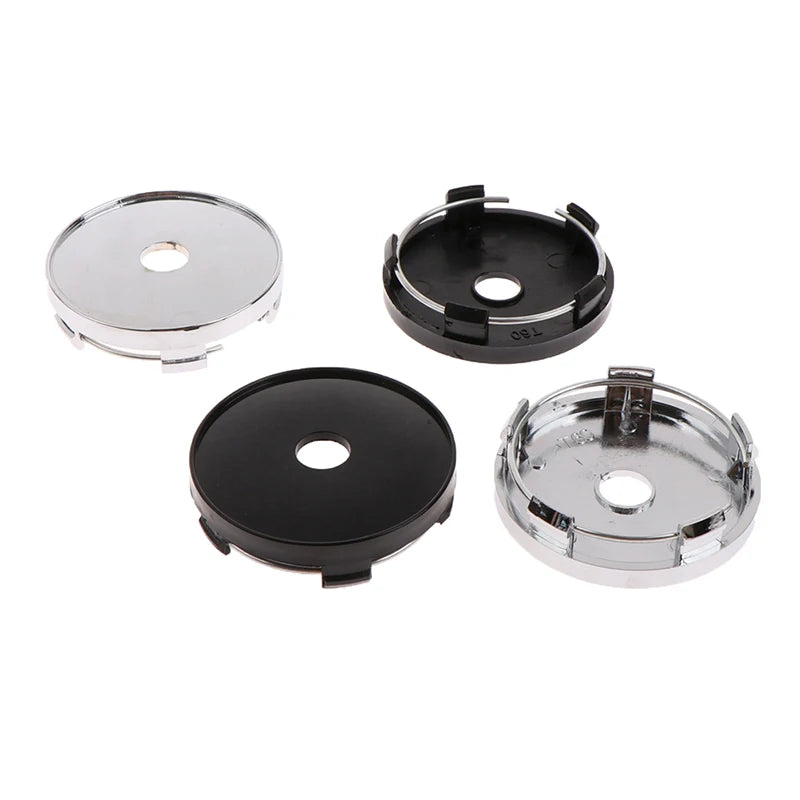 New 4Pcs/lot 60mm Fit 65mm Logo Black Plastic Car Wheel Center Hubcaps Covers Set Car Wheel Rim Hub Caps Car Styling Accessories