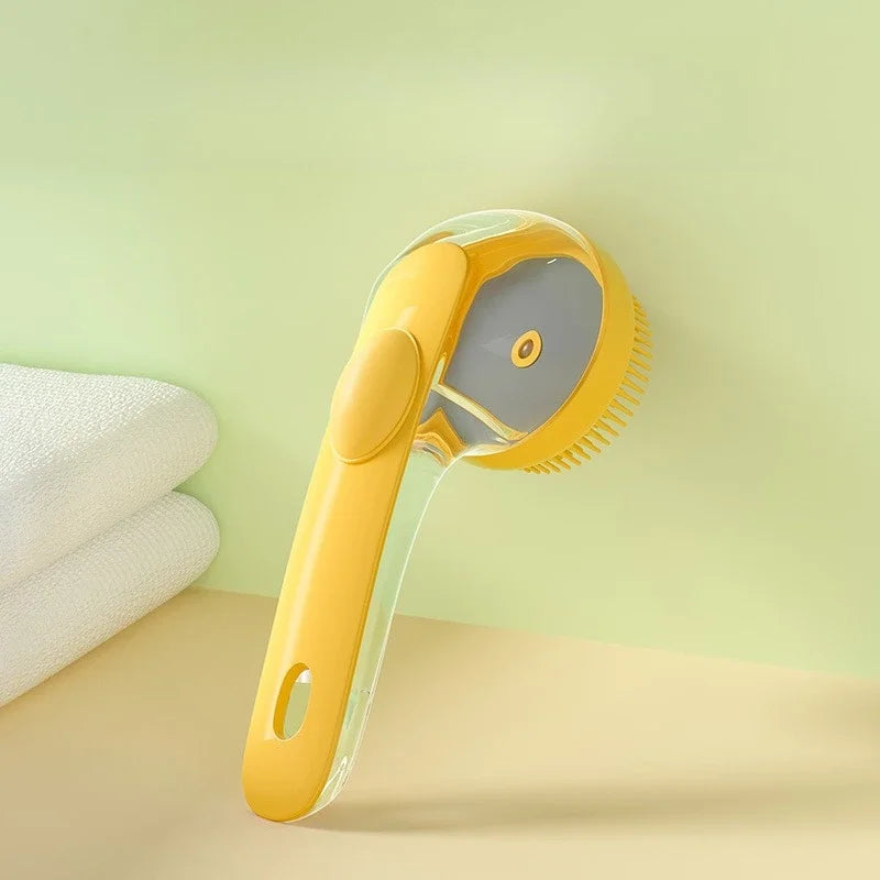 Soft Bristle Pet Bath Brush - Dog & Cat Washing Scrubber