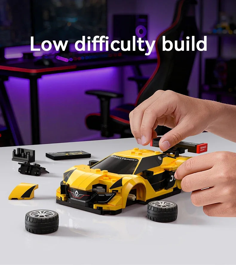 Cada 1:24 Building Block Maxi Turbo Car Set Renault Super Sports Car Retro Car Bricks Birthday Christmas Gift for Adult Boys