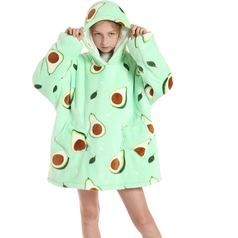 Kids Oversized Hoodie Blanket - Animal Wearable Blanket with Sleeves - photo 17