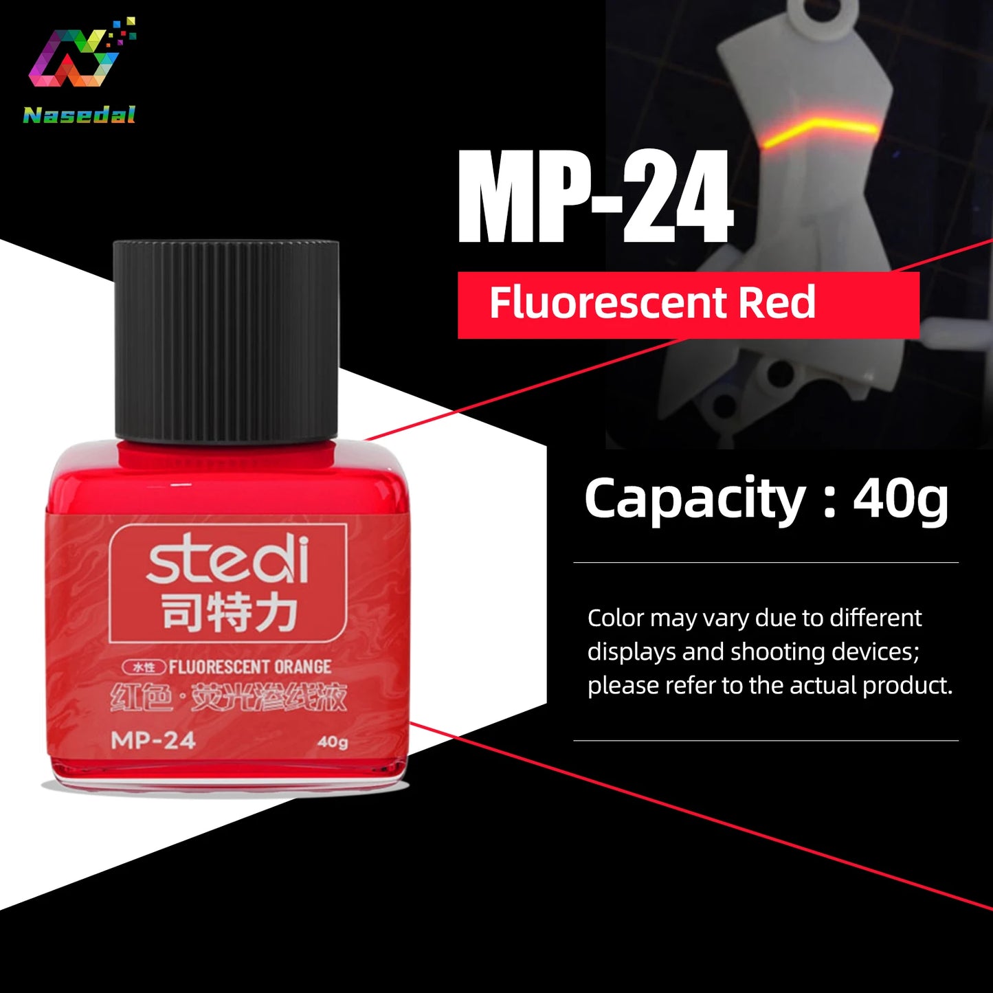 Stedi MP-20~29 40g Fluorescent Panel Liner Paint Water Based Ink for Gundam GK Model Coloring Tools Hobby DIY Model Craft Tools