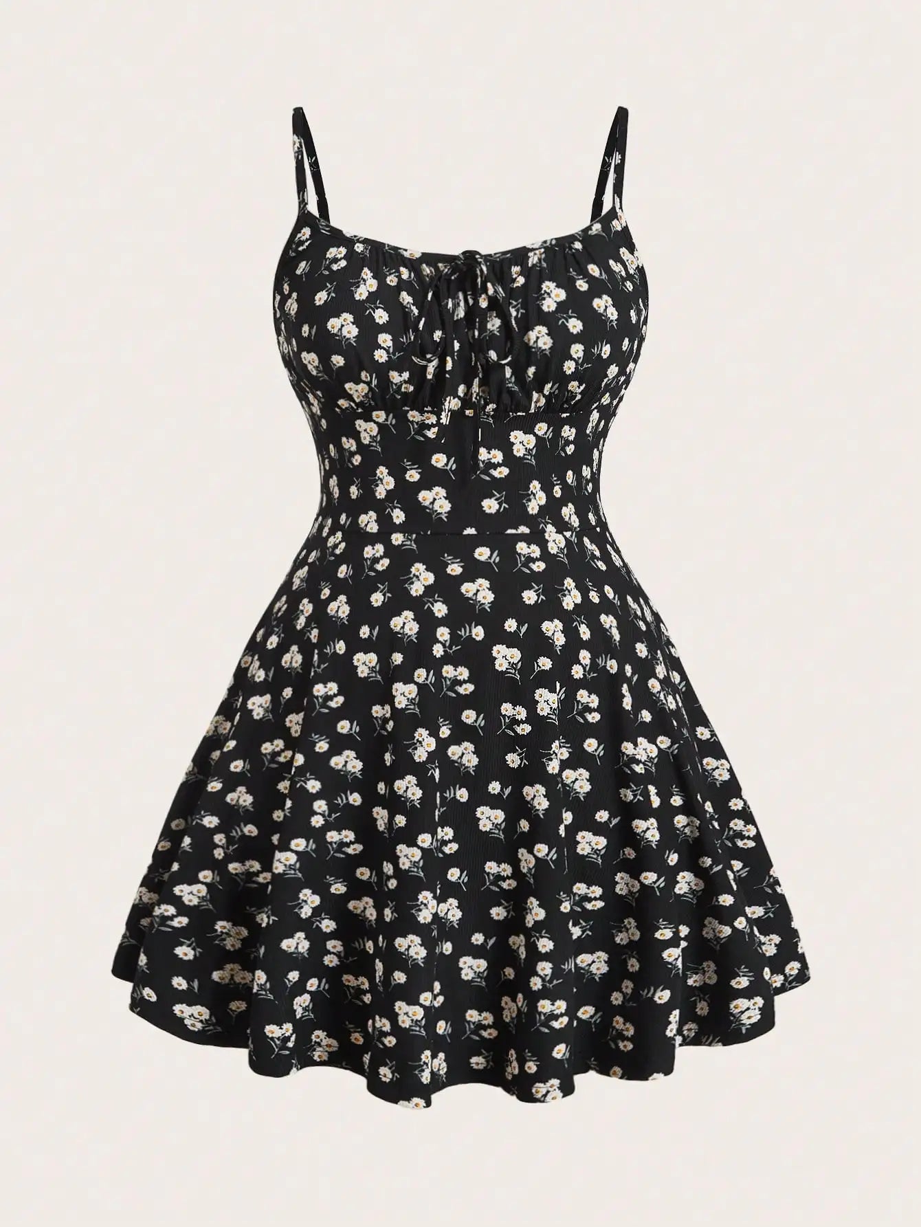 Women's Floral Print Spaghetti Strap Camisole Mini Dress – Slim A-Line Summer Dress | XS–L