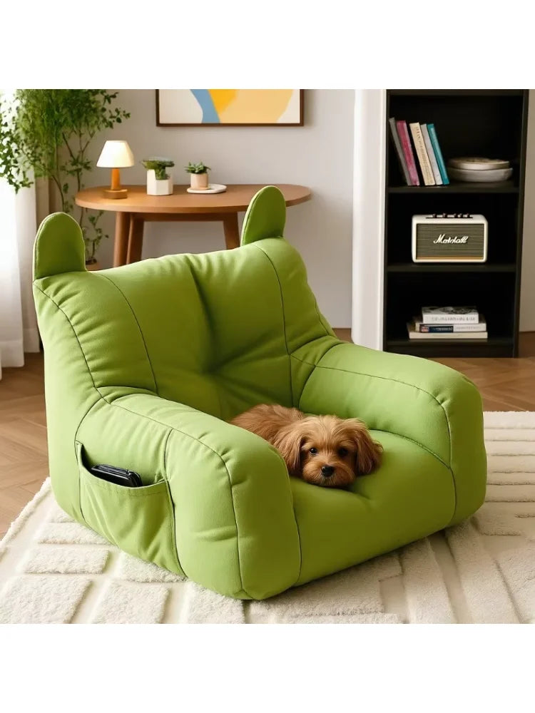 Cat Sofa Bed with Cartoon Design, Detachable Washable Pet Bed for Indoor Cats, Support Up To 2.72KG, Cozy Pet Furniture Gifts