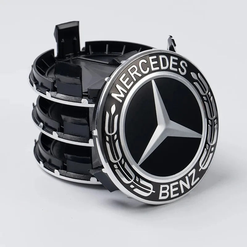 4 Pieces/Set Mercedes Benz AMG Wheel Center Hub Caps 75mm Diameter with Embossed Benz Emblem Tire Rim Covers for W203 W206 W220