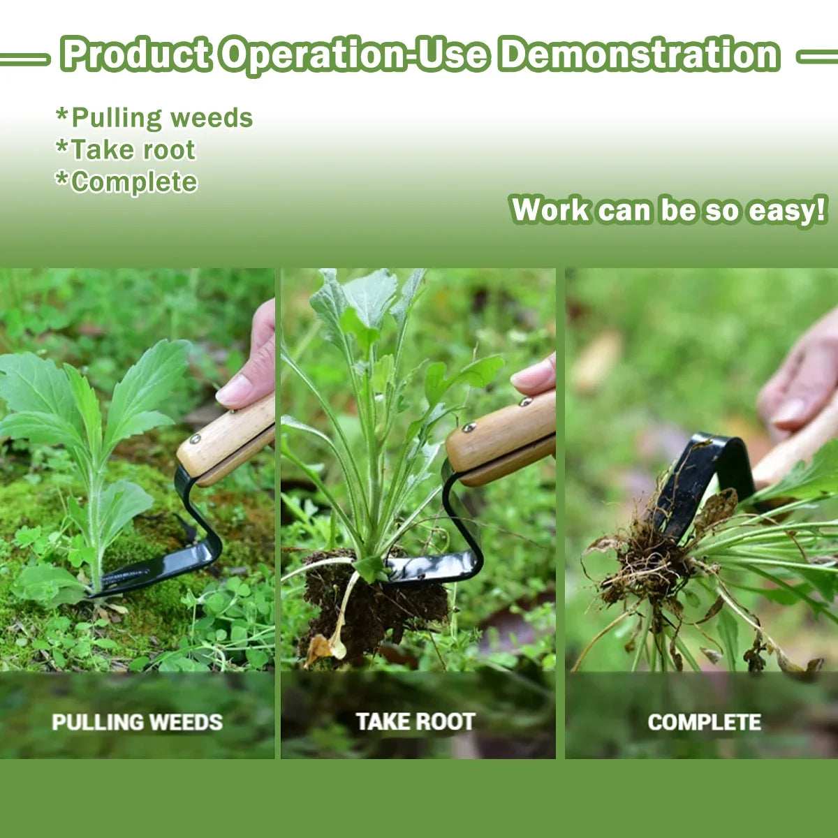 Handheld Dandelion Puller & Garden Fork — Durable Metal Weeder