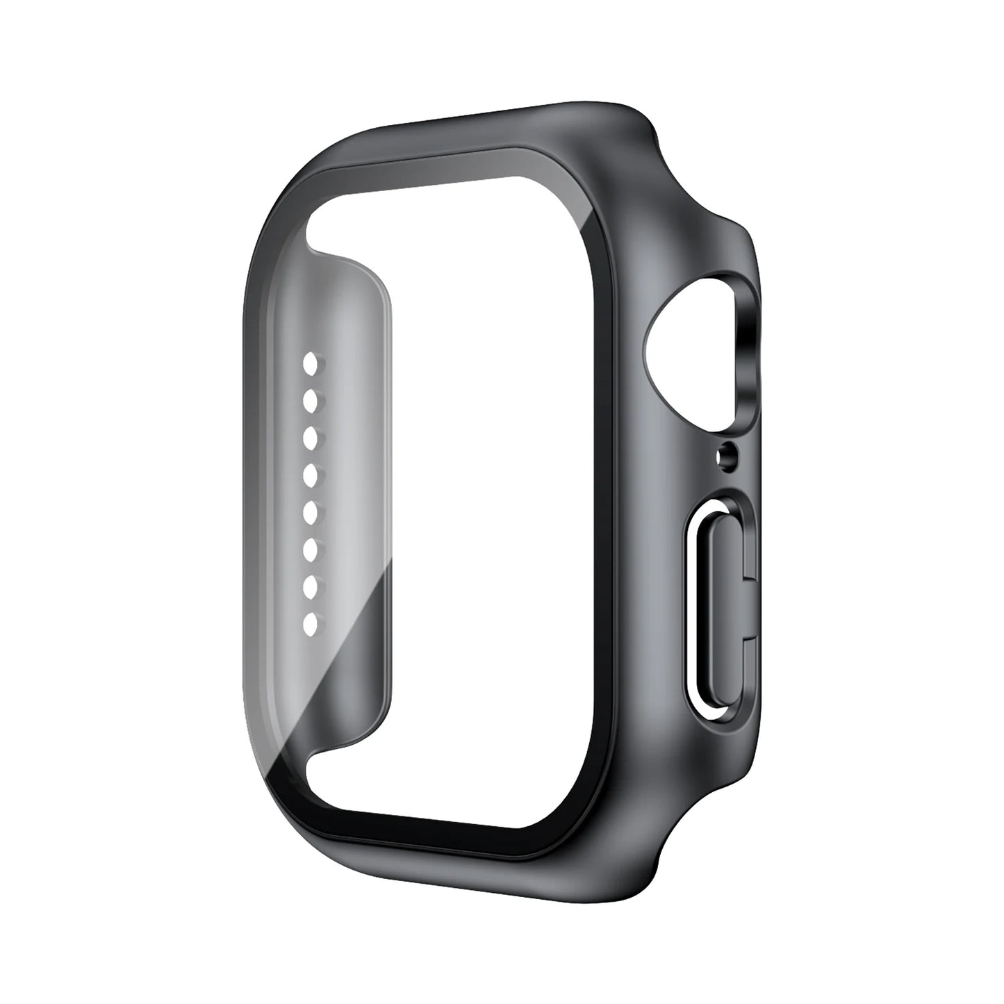 Apple Watch Tempered Glass Case + Screen Protector – Series 1–11, SE & Ultra 2 (38–46mm)