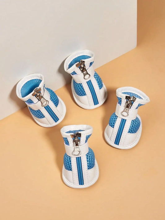 PU Dog Boots - Waterproof Paw Protectors with Rubber Sole