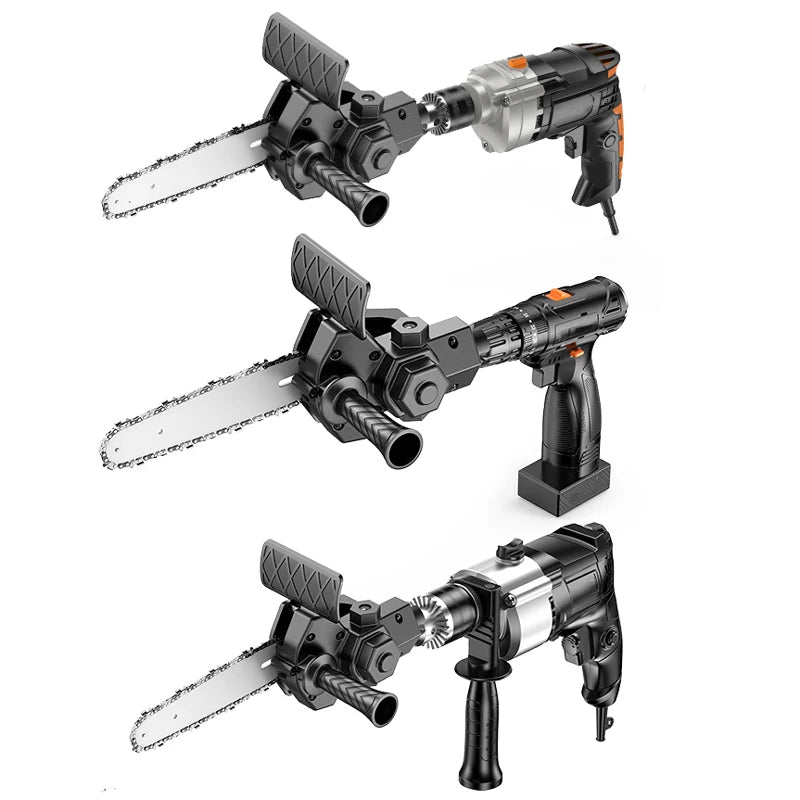 JANGKLIFE 4/6 Inch Electric Drill Modified To Electric Chainsaw adapter Tool Portable Conversion Head Kits Woodworking Pruning