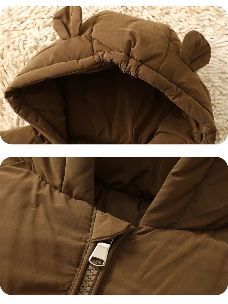 Kids Hooded Puffer Parka - Thick Padded Winter Coat 1-6 Years - photo 4