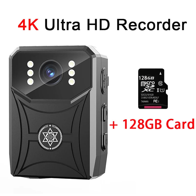 4K WiFi Body Camera — Night Vision Recorder, 3000mAh, IPS Screen