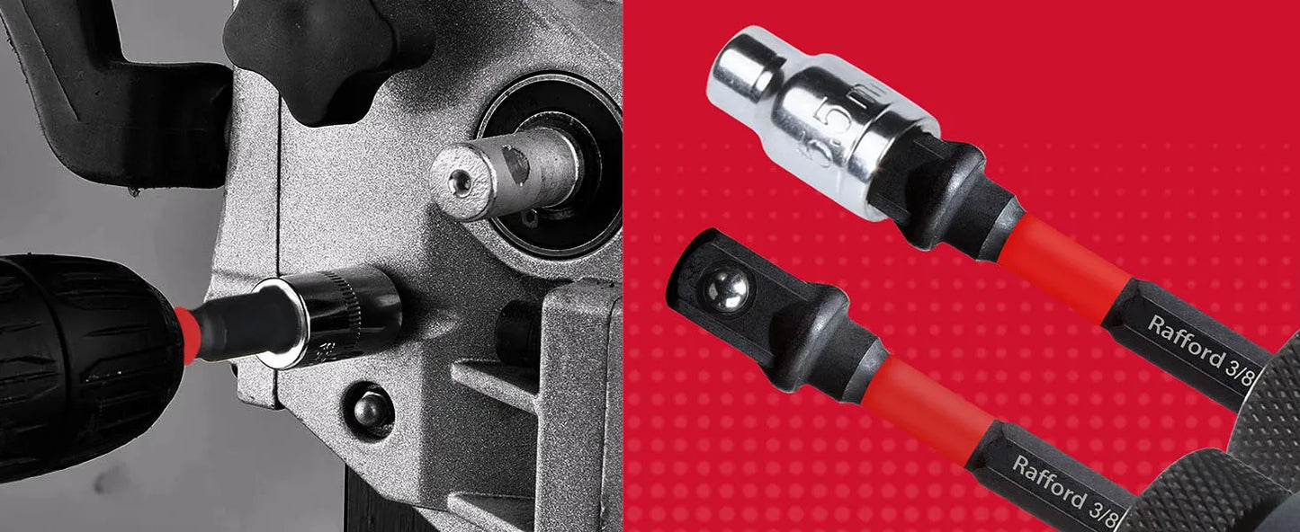 Rafford Impact Socket Adapter Set,1/4"3/8"and1/2"Drive,Extension Bit with Holder,Adapt Power Drill to High Torque Impact Wrench