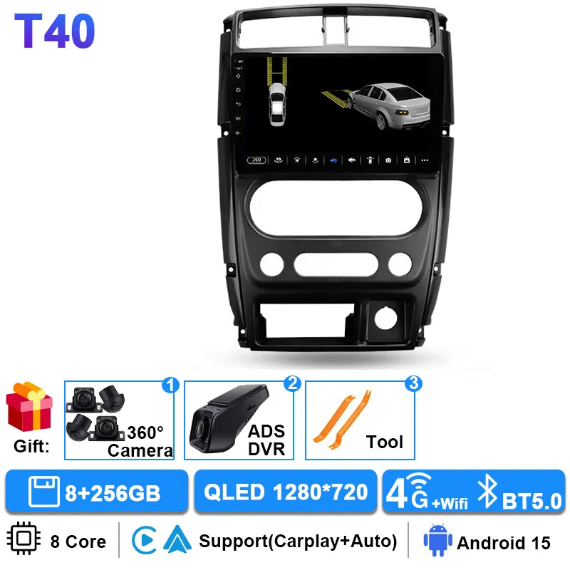 Android 15 Carplay Auto Car Radio For Suzuki Jimny 3 2005-2016 2017 2018 2019 Multimedia Player GPS Stereo DSP WiFi+4G Head Unit