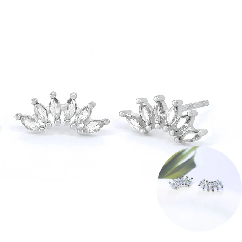 925 Sterling Silver Tassel Hoop Earrings for Women - White Zircon