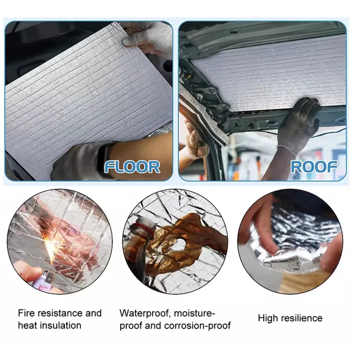 Car Sound Deadening Mat, 5 mm Foil-Faced Foam - 10 Sheets - view 5