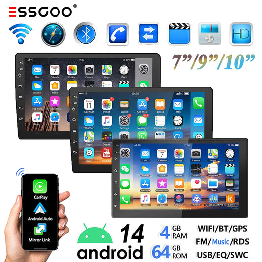 7" Universal 2 DIN Car Stereo with Apple CarPlay & Android Auto