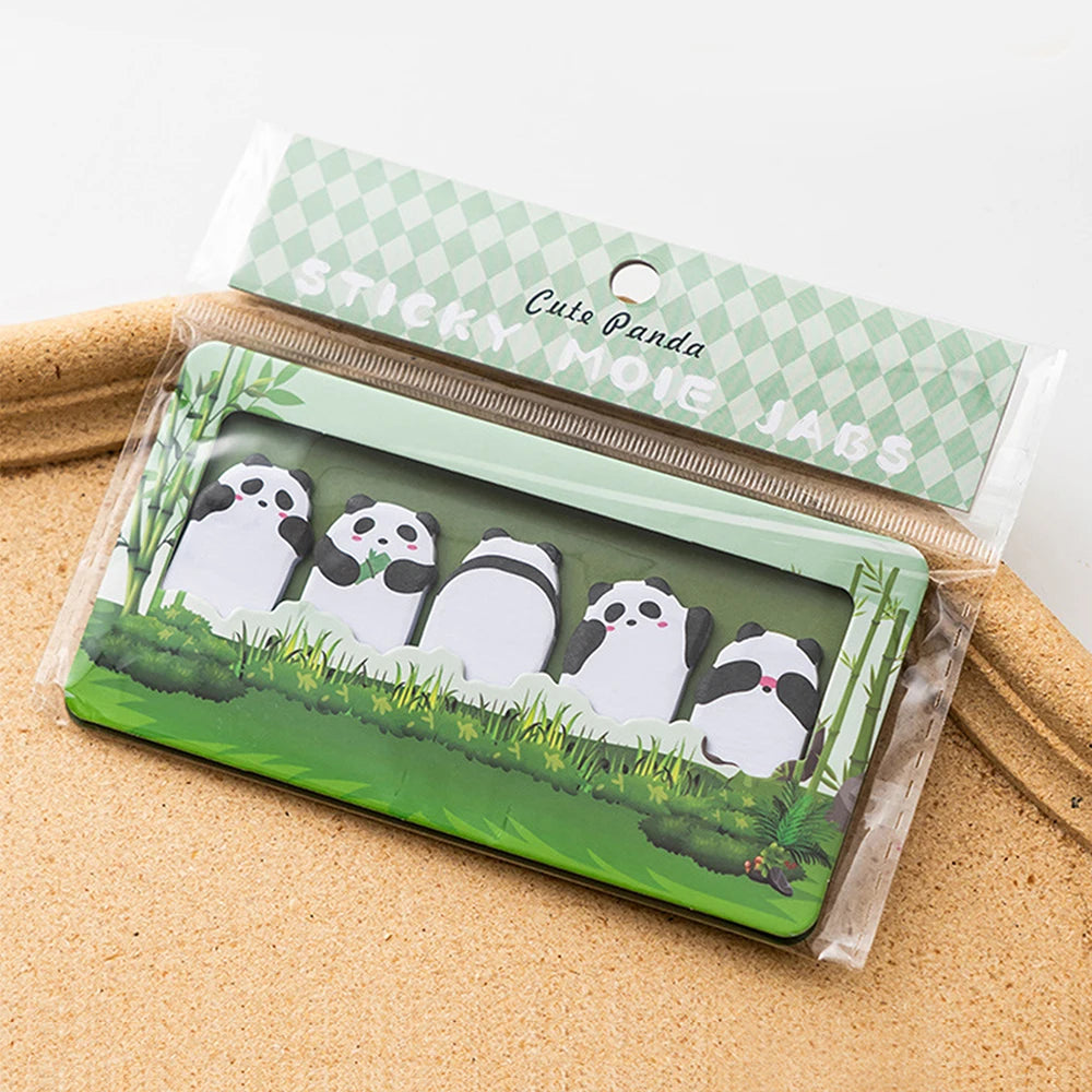 150 Sheets/Pack Cartoon Animals Sticky Notes Capybara Panda Cat Notepaper Memo Clips Decorative Paper Bookmarks Office School
