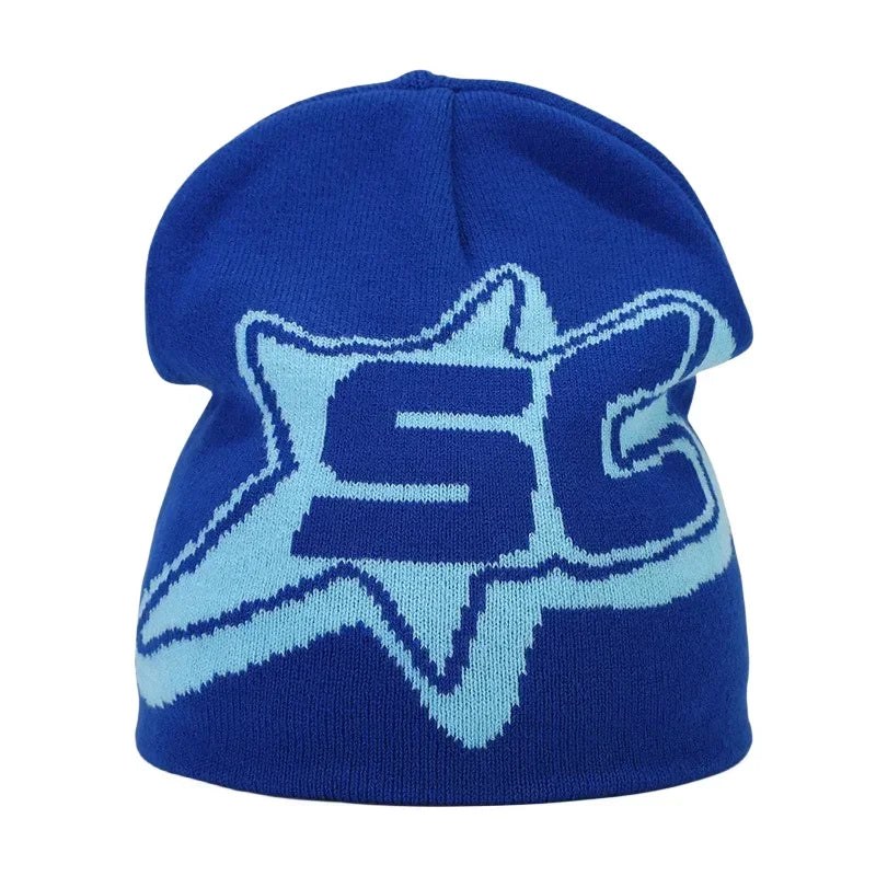 Y2K Letter Knit Beanie, Warm Ski Hat