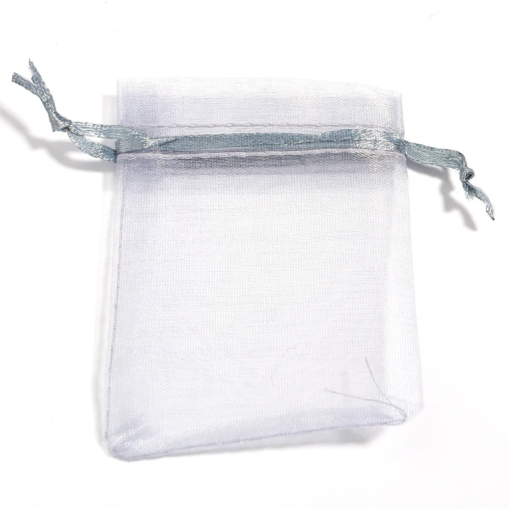 10pcs Organza Gift Bags – Sheer Tulle Mesh Pouches for Wedding Favors, Candy, Jewelry & Party Packaging | Solid Color
