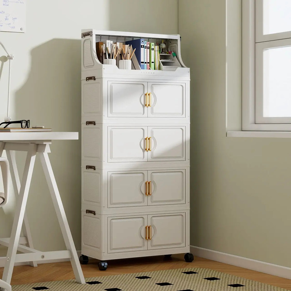 Foldable multi-tier snack and toy storage rack — view 5 of 24