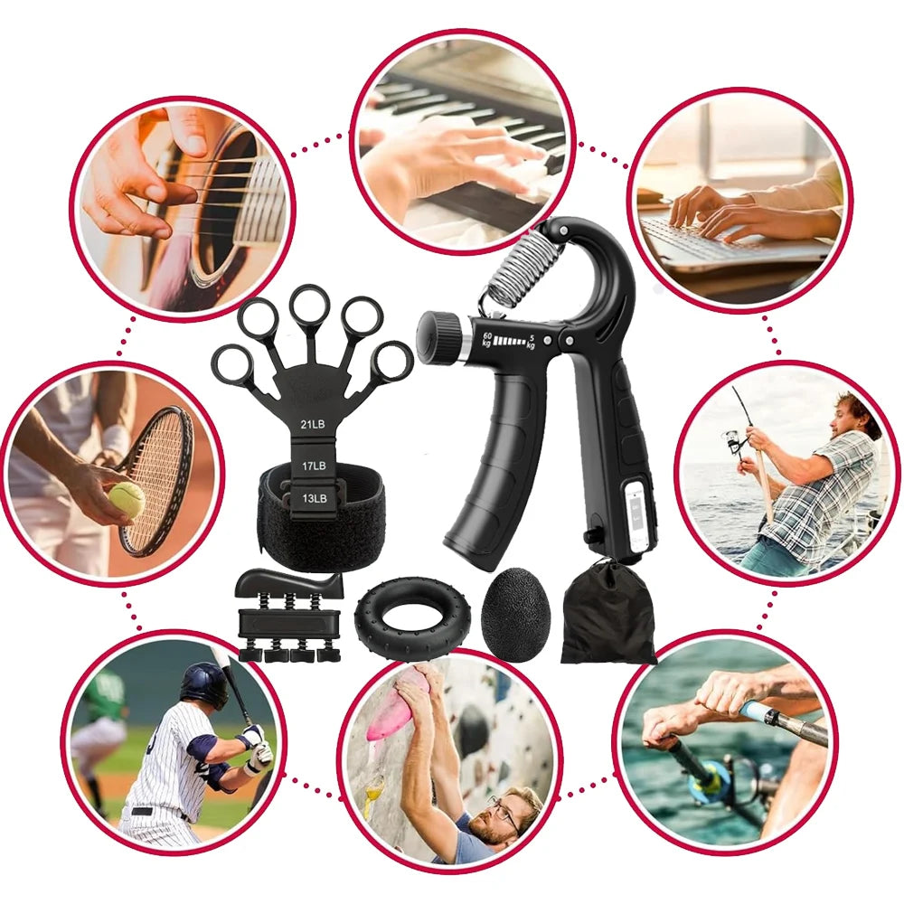 Mechanical Counting Grip Strength Trainer with Finger Exerciser