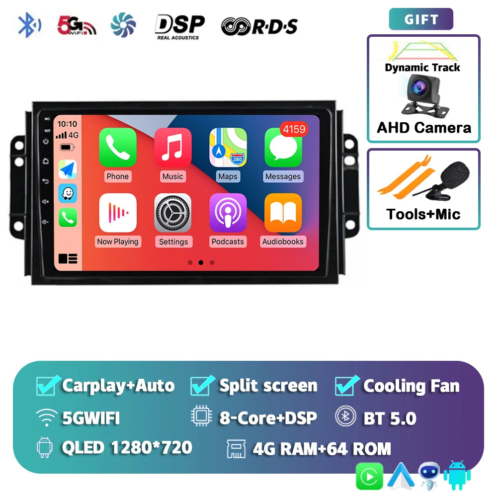Car Stereo with Apple CarPlay & Android Auto, Compatible with Chery Tiggo 3 3X & Tiggo 2 (2016-2020)