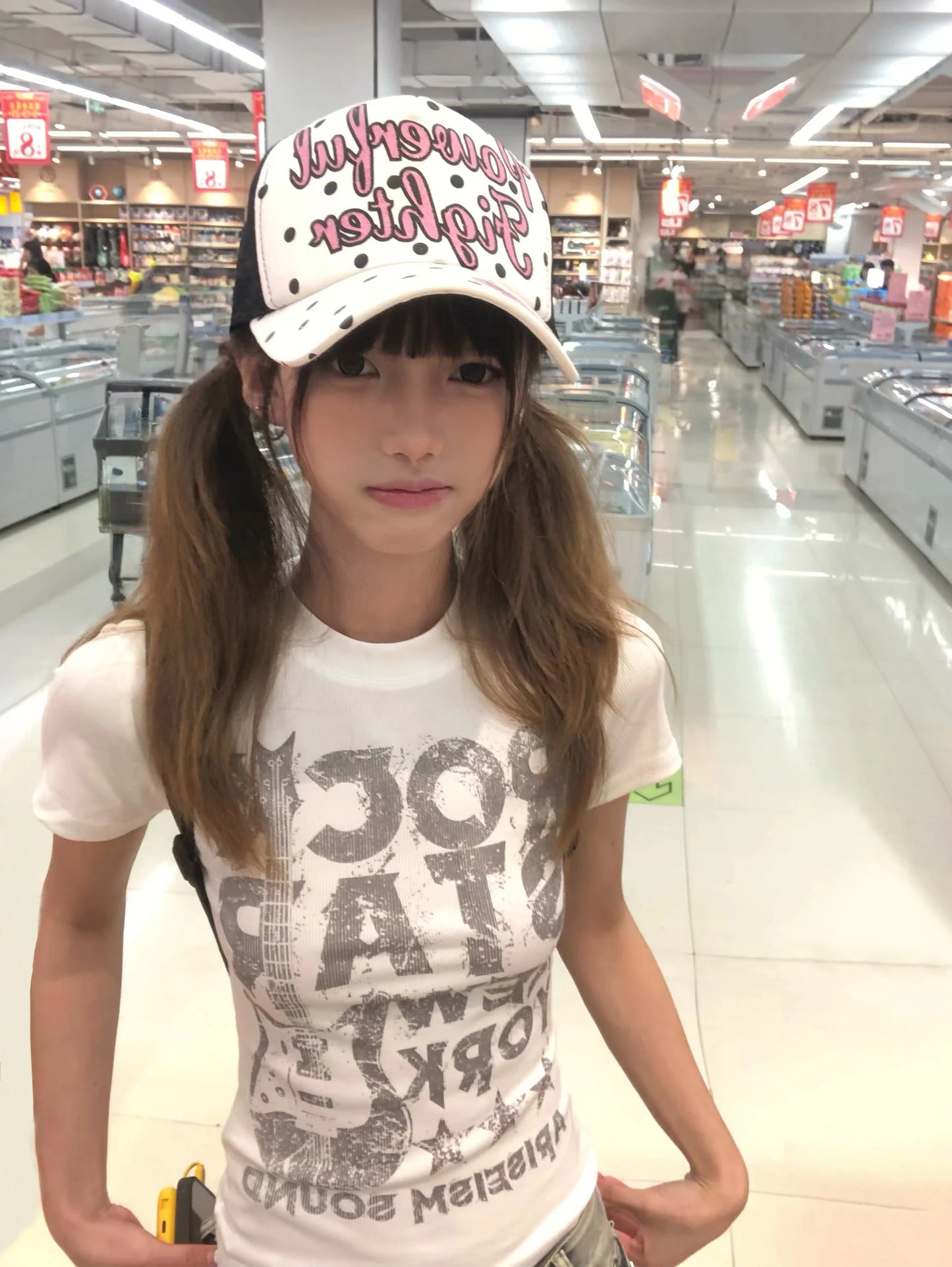 Karrram Japanese Y2k Letter Print T-shirt 2000s Style Short Sleeve Crop Top Vintage Harajuku Ribbed Tee Shirt American Retro 90s