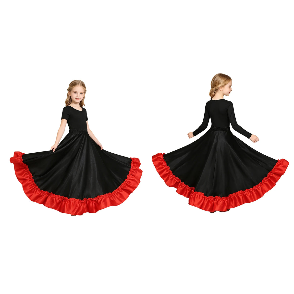 Girls satin flamenco dress