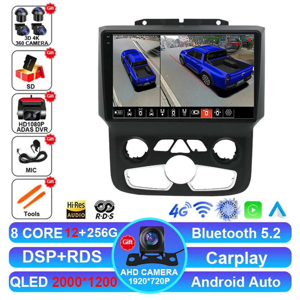 Android 15 Car Radio for Dodge RAM 1500/2500 2013-2019 - CarPlay & 4G LTE