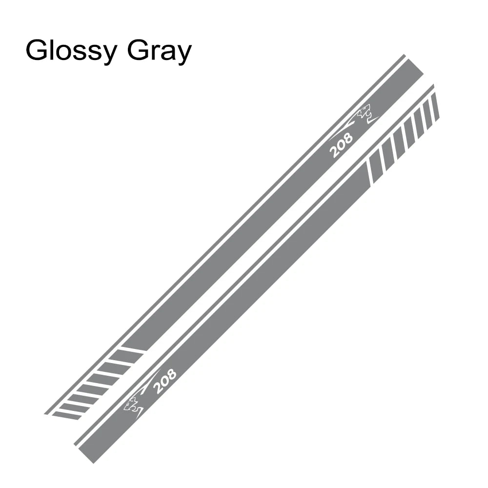 Car Door Side Stripe Decal – Vinyl Film Compatible with Peugeot 206 207 208 307 308 407 408 508 2008 5008 RCZ