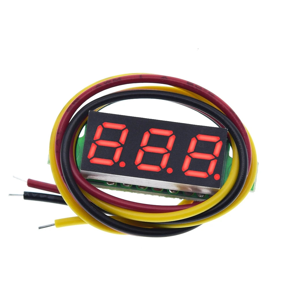 0.28 Inch 2 wires 3 wires 2.5V-40V Mini Digital Voltmeter TZT Voltage Tester Meter Red/Blue/yellow/green LED Screen meter