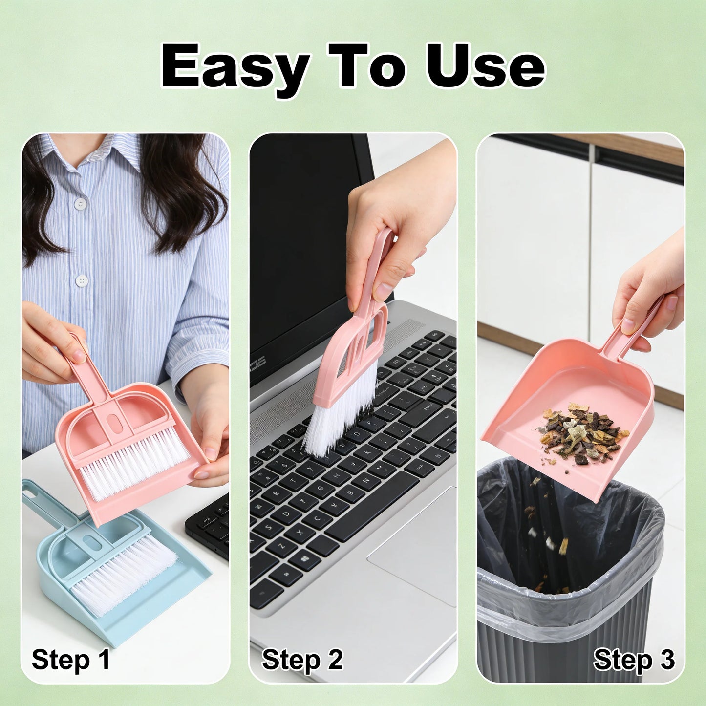 Mini Desk Broom And Dustpan Set Small Handheld Brush Dustpan For Desktop Keyboard Tabletop Cleaning