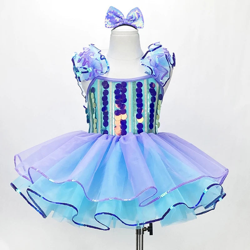 Girls multi-layer tulle ballet tutu dress