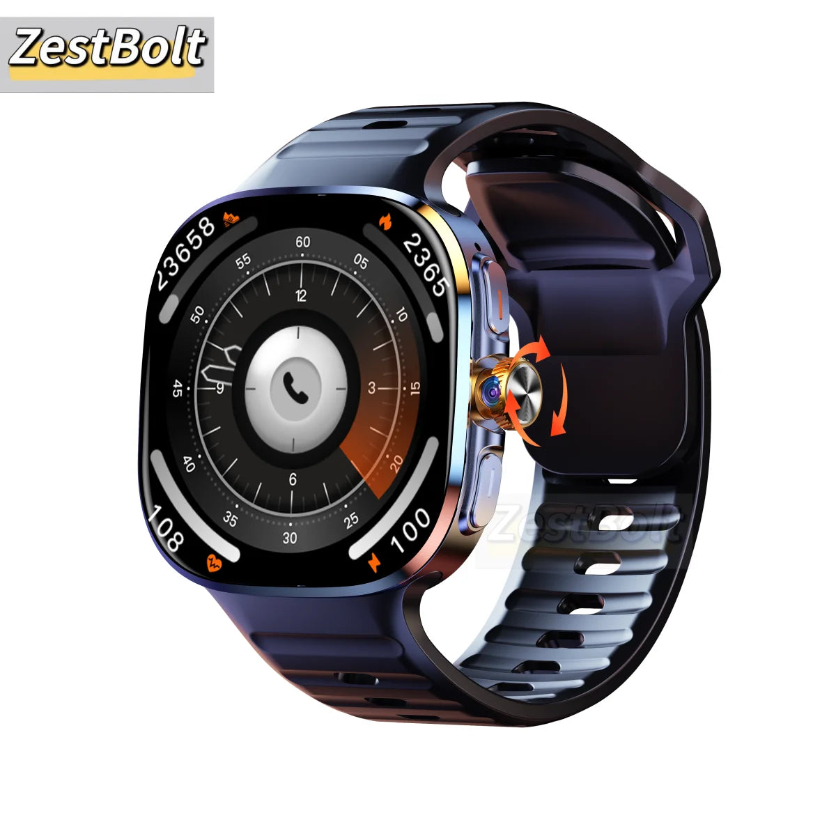 Global Version M99 Smartwatch 2.4 inch Amoled Screen insert Sim Card GPS WIFI 190° Rotating Camera Game Android 10.0 Smart Watch