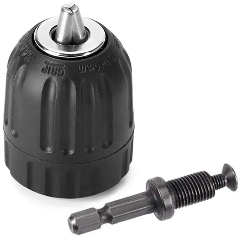 Keyless Drill Chuck Converter, 3/8 "- 24UNF Thread, Quick Change Adapter, 1/4" Hex Shank