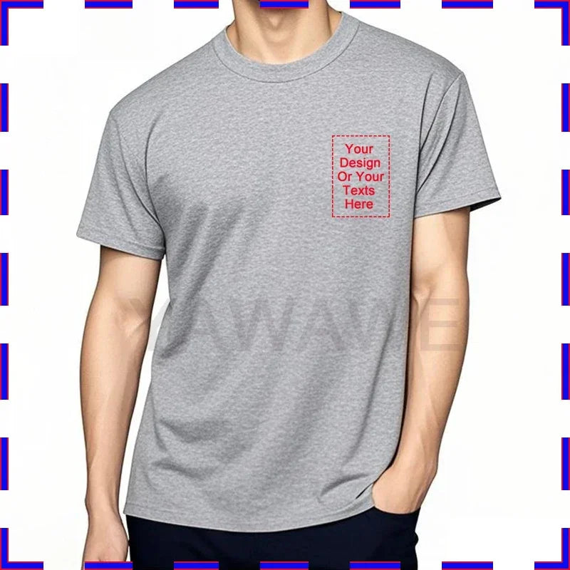 Men's Customizable T-Shirt Crew Neck Comfortable Stylish Fit Personalized Perfect for Men's Designs or Messages Custom T Shirt