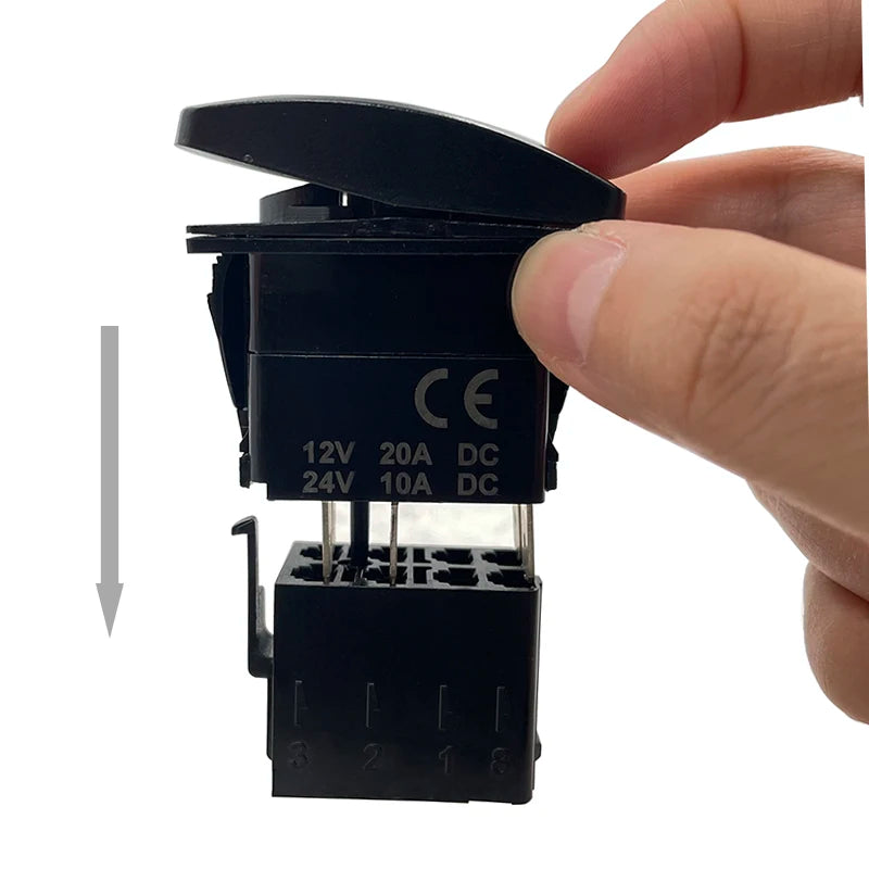 Green LED Rocker Switch - Waterproof SPST & DPDT Options