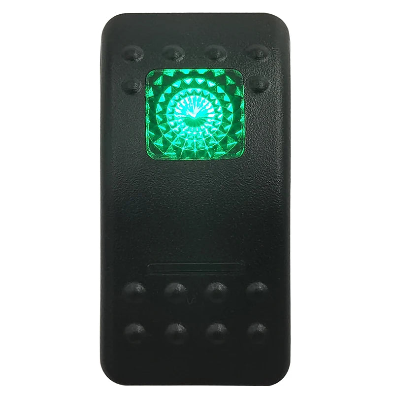 Green LED Rocker Switch - Waterproof SPST & DPDT Options
