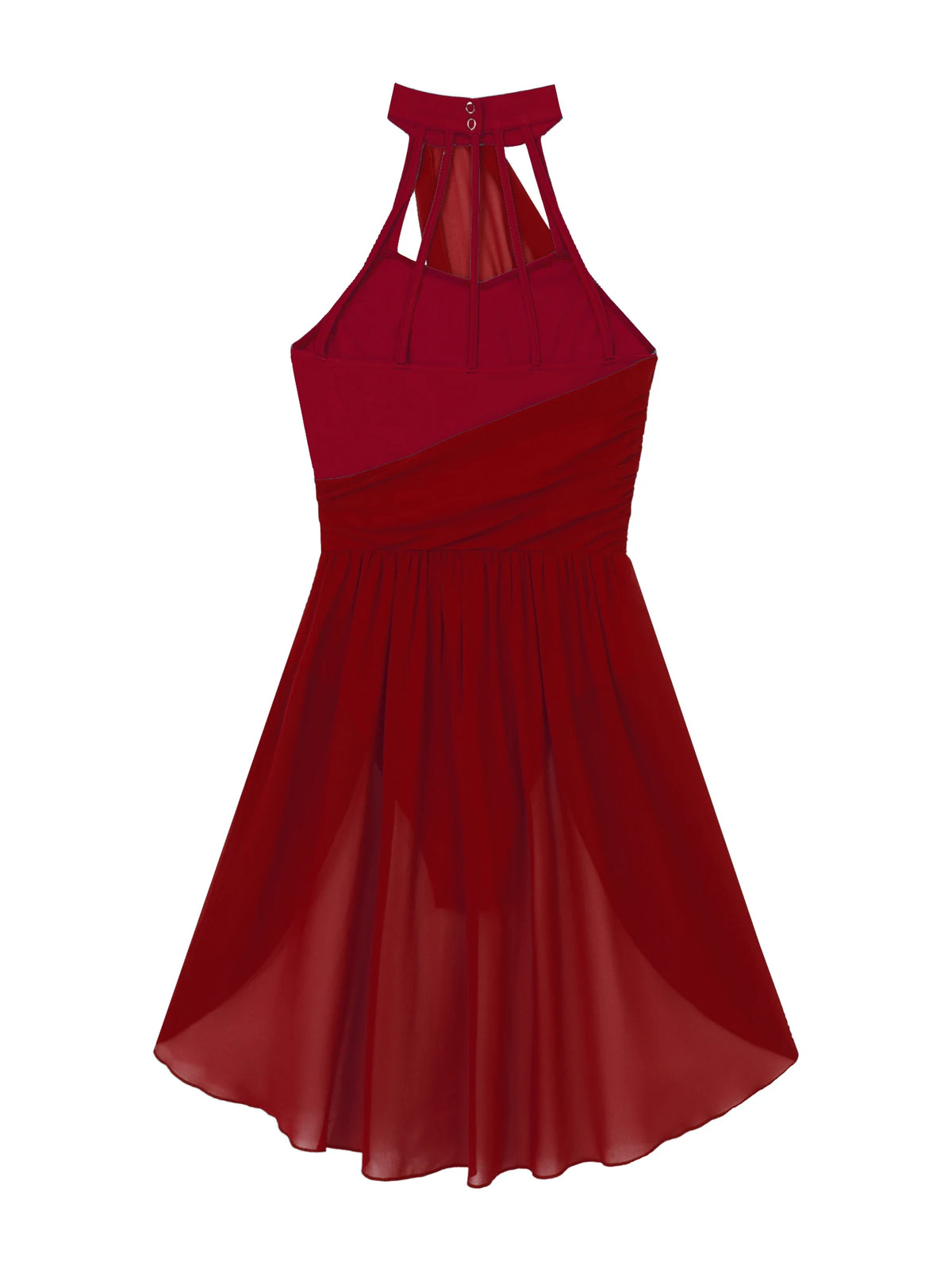 Women's ruched chiffon contemporary lyrical dress