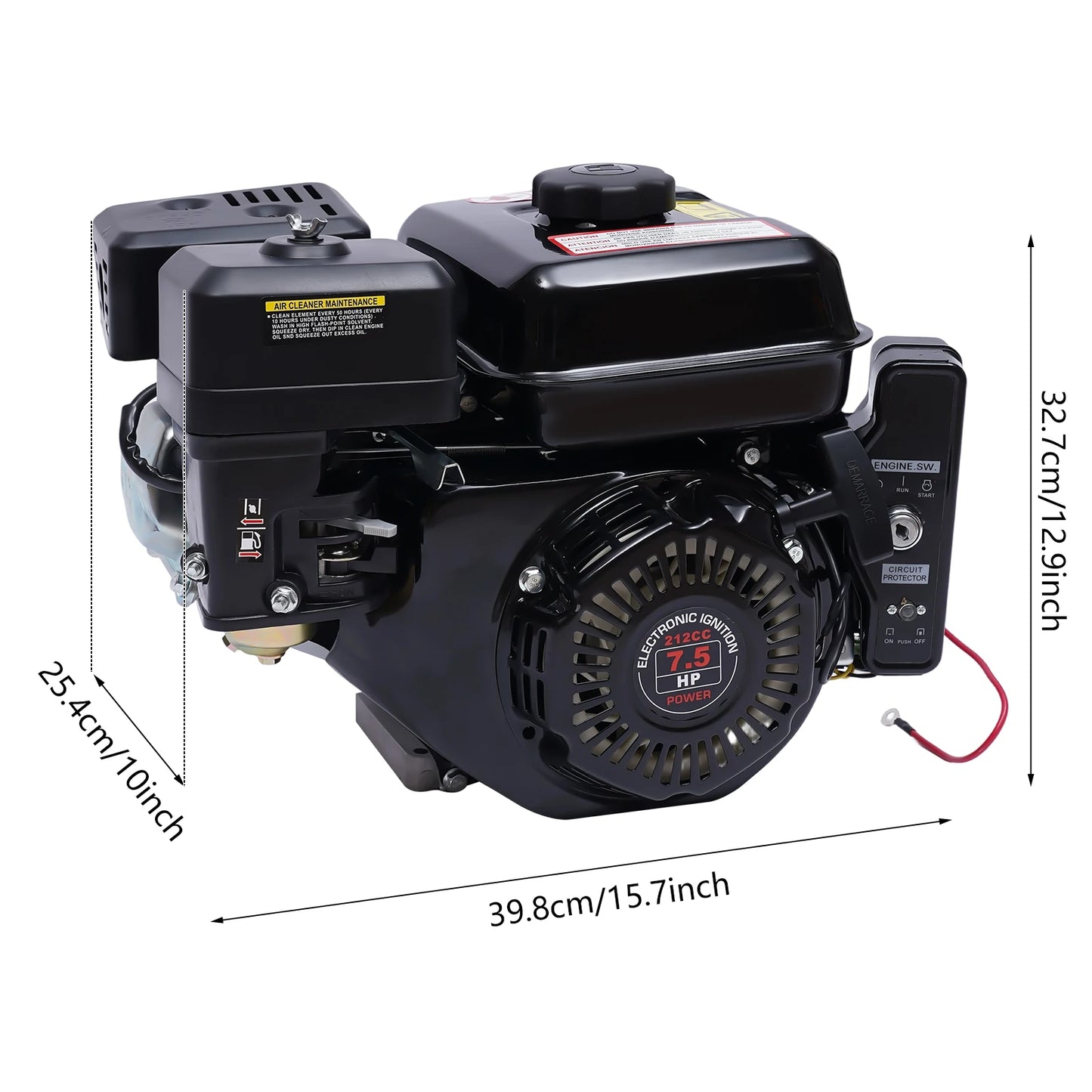 Gasoline Engine 7.5HP 210cc 4 Stroke Engine with Electric Start for Generator Water Pump Go Kart Pressure Washer