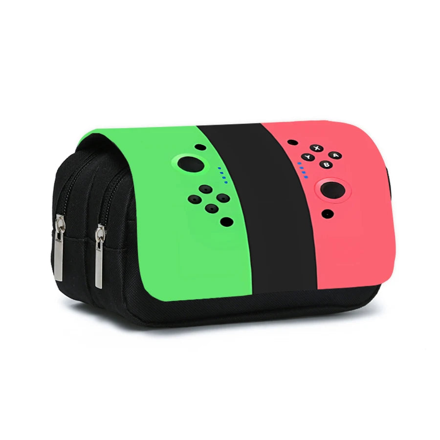 Games Console Double Layered Flip Pen Case For Boy/Girls Best Gifts 2D Cartoon Teenagers Pen Bag School Supplies For Children