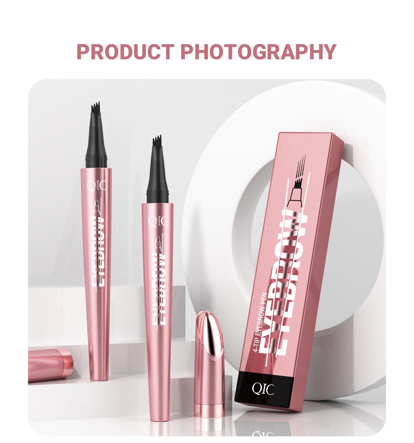 4 Fork Tip Eyebrow Pencil 3D Microblading Waterproof Dark Brown Natural Colour Fine Stroke Magic Eyebrow Pencil 2026 New Ladies