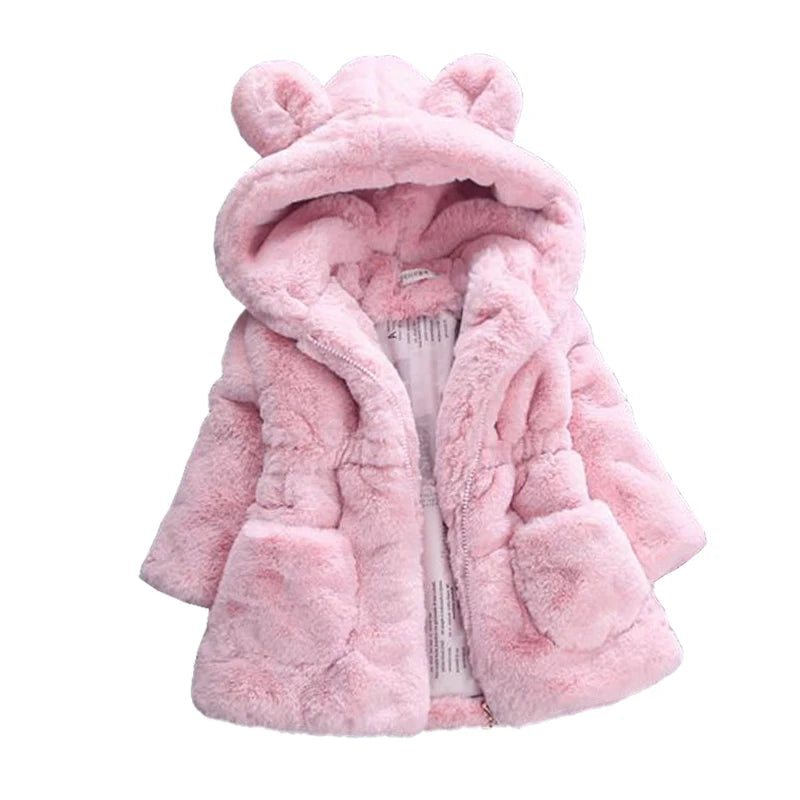 Girls Faux Fur Hooded Parka - Thick Warm Winter Coat for Toddlers - photo 2