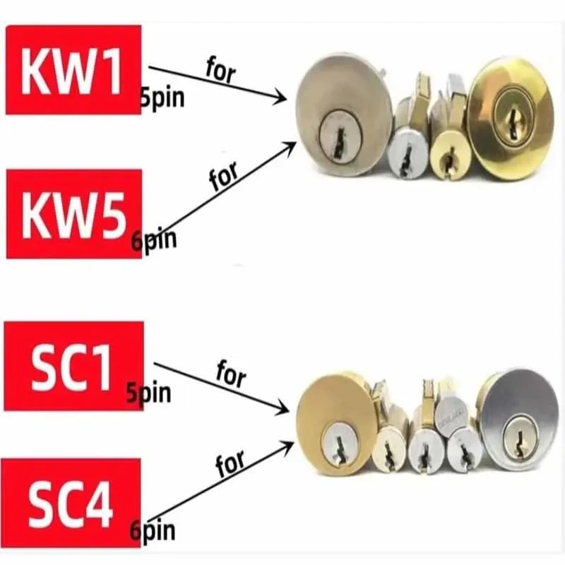 KW5 KW1 SC4 SC1  2-in-1 Lishi Lock Pick Opens Key Decoder Master Key Set of  Pick Lock Picking Kits